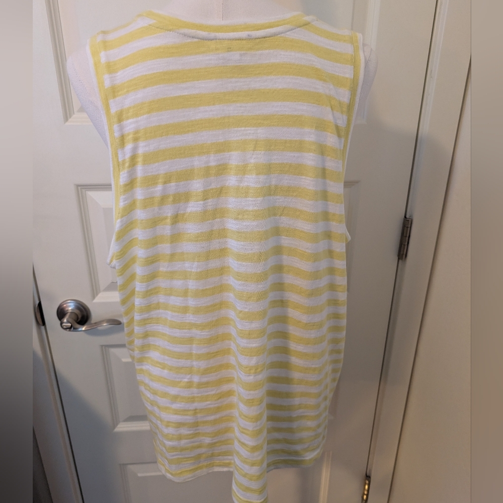 CASLON Tank Top Yellow and White Stripes Plus Size 1X NWOT - Picture 3 of 9